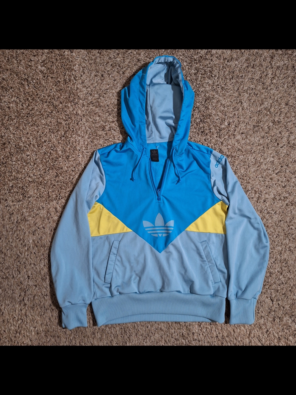 Vintage 2003 Adidas Colorblock Quarter Zip Track Hoodie S